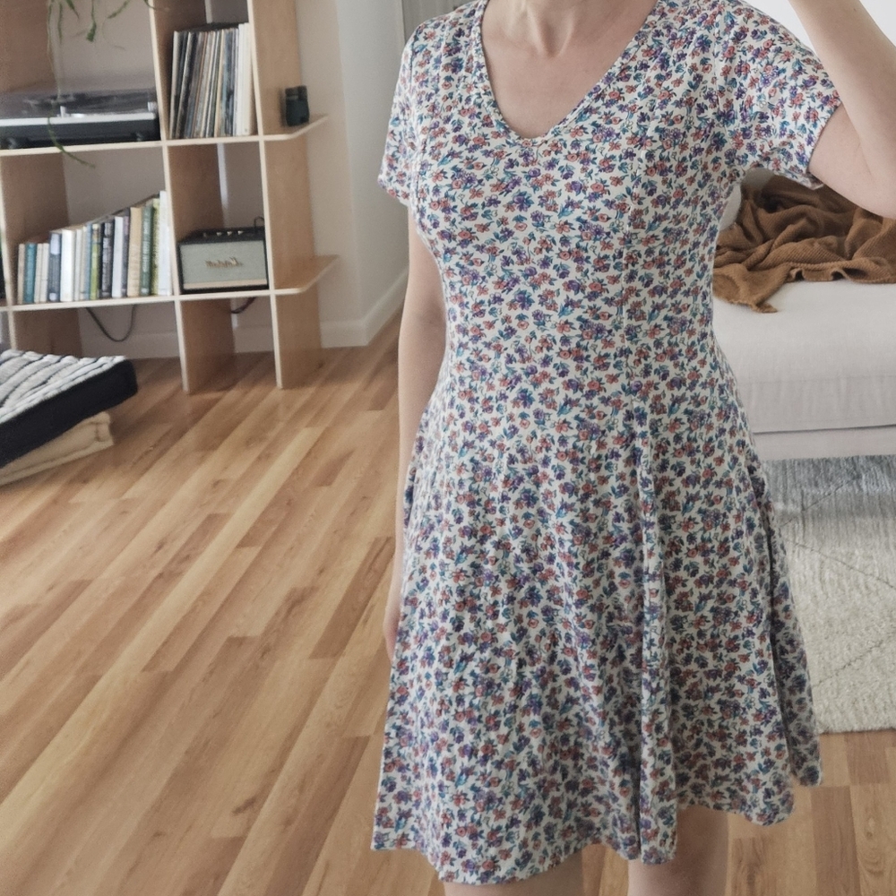 vintage 90s y2k grunge floral cottage fairy urban indie boho babydoll mini dress